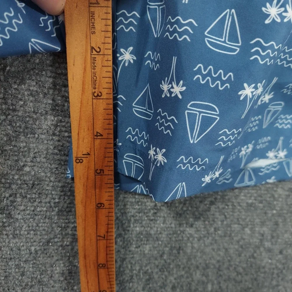 Sperry Swim Trunks Mens XL Blue Sailboat Print Lined UPF‎ 50 Shorts Nautical